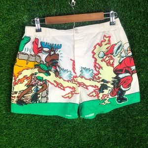 Vintage Addiction Christmas Santa Fire Swim Trunks